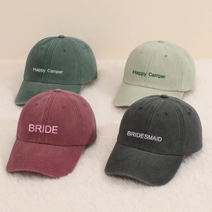 Custom Bride Squad Baseball Cap, Embroidered Bachelorette Party Hat, Personalised Bridesmaid Cap, Bridal Shower Gift, Wife of the Party Gift