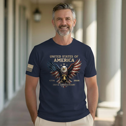 Retro 250th Anniversary of The United States Shirt, USA Independence Day T shirt, Semiquincentennial 1776 2026, American Flag Patriots Gifts