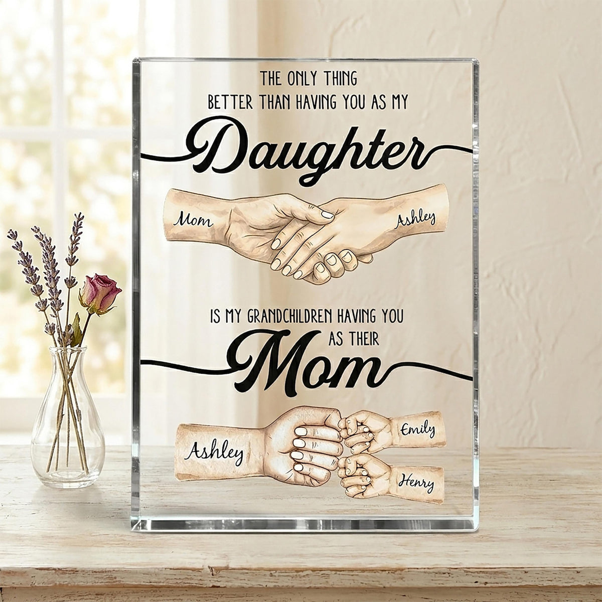 Personalized Only Thing Better Than Having You As My Daughter Acrylic Blocks, Daughter Mother's Day Gift, Gift From Mom, Custom Name Plaque