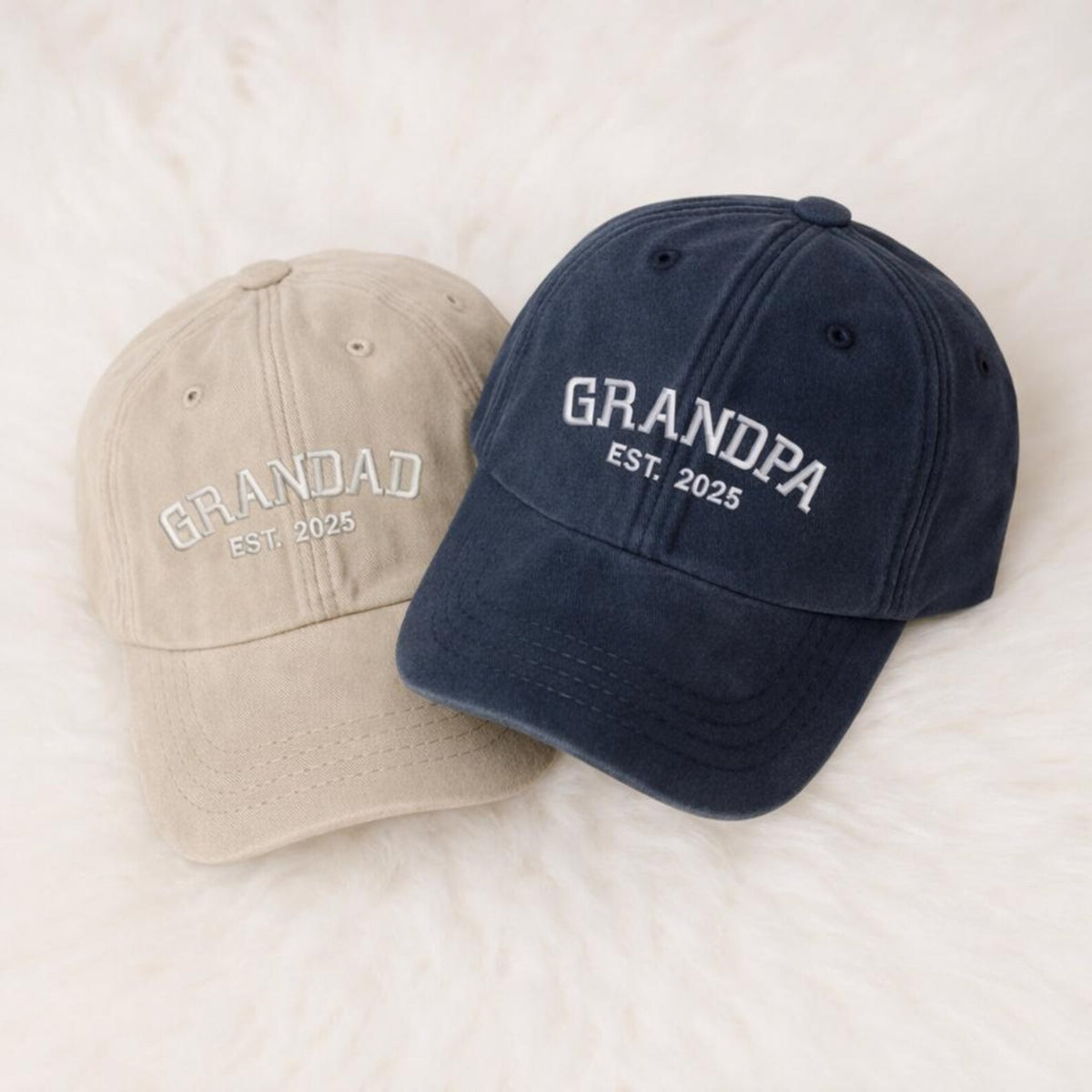 Personalised Grandpa Hat with Est Year, Embroidered Granddad Cap, Pregnancy Announcement Gift, Vintage Baseball Cap, Grandpa Birthday Gift