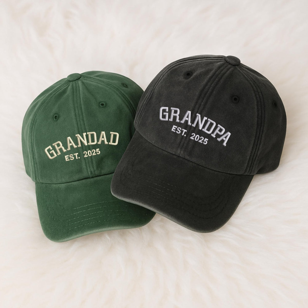 Personalised Grandpa Hat with Est Year, Embroidered Granddad Cap, Pregnancy Announcement Gift, Vintage Baseball Cap, Grandpa Birthday Gift