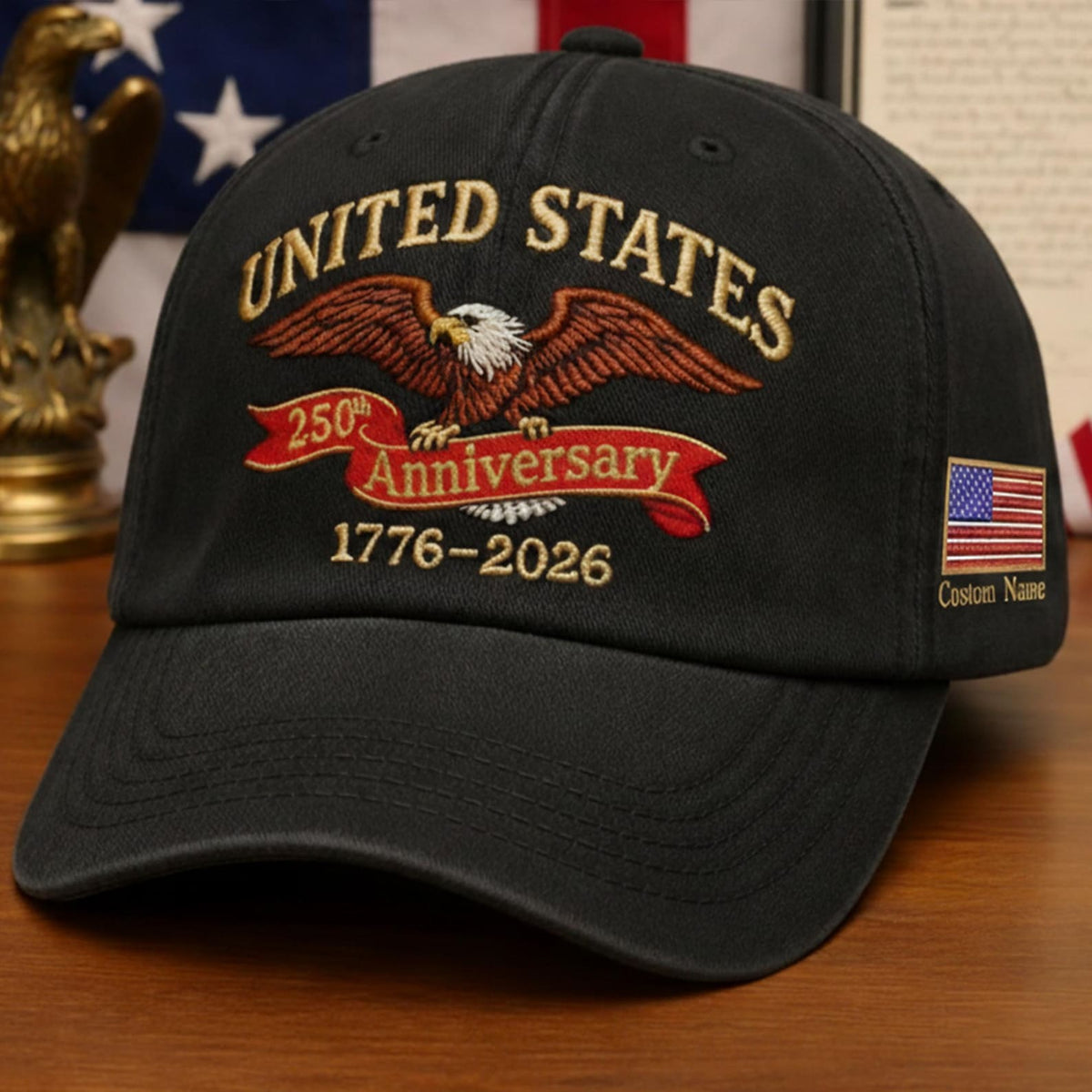Custom United States 250th Anniversary Embroidered Dad Cap, 1776-2026 Eagle Hat, Semiquincentennial Gift Cap, Fathers Day Gift, Veteran Gift