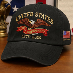 Custom United States 250th Anniversary Embroidered Dad Cap, 1776-2026 Eagle Hat, Semiquincentennial Gift Cap, Fathers Day Gift, Veteran Gift
