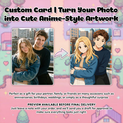 Custom Poke-Inspired Couple Keepsake Wedding & Anniversary Photo to Holo Card