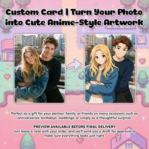 Custom Poke-Inspired Couple Keepsake Wedding & Anniversary Photo to Holo Card