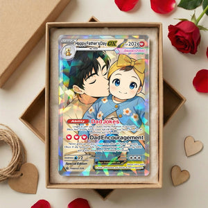 Custom PKM-Inspired Couple Keepsake Wedding & Anniversary Photo to Holo Card Father's Day Card , Card For Husband
