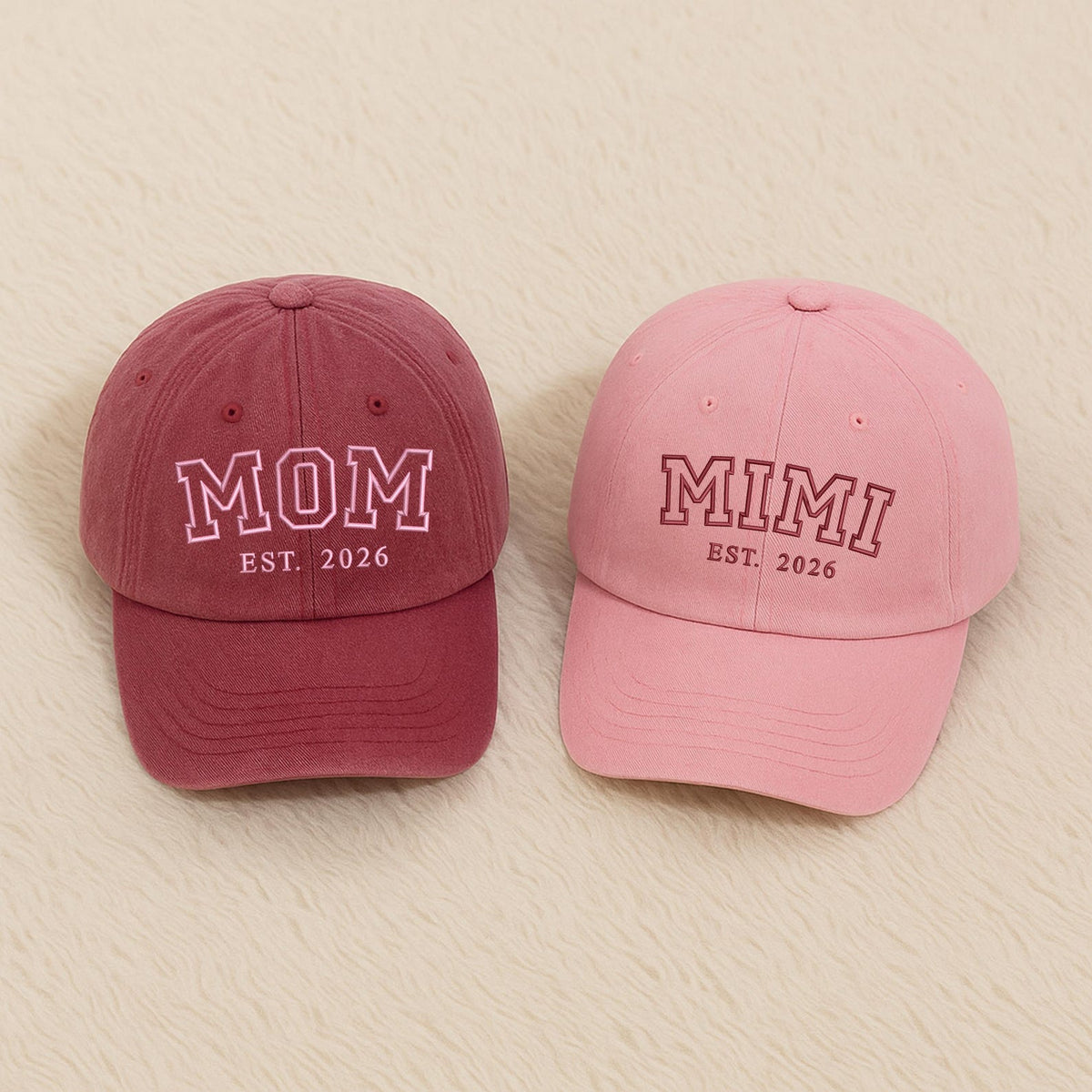 Custom Embroidered Mom and Dad EST 2026 Hat, Pregnancy Reveal Cap, Baby Announcement Gift, New Parents Baseball Hat,Mothers Day Gift for Mum