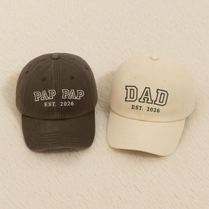 Custom Embroidered Mom and Dad EST 2026 Hat, Pregnancy Reveal Cap, Baby Announcement Gift, New Parents Baseball Hat,Mothers Day Gift for Mum