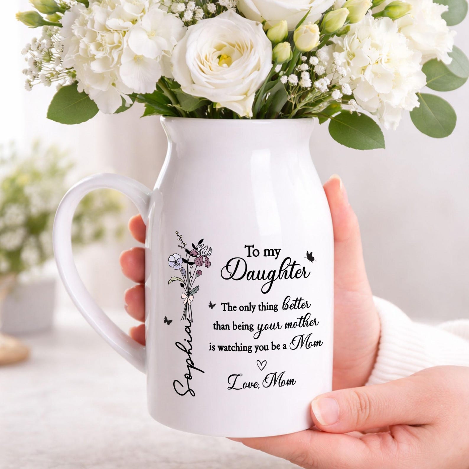 The Only Thing Better Than Being Your Mother Vase, Daughter Flower Vase, New Mom Gift, Mothers Day Gift for Daughter, Daughter Gift from Mom