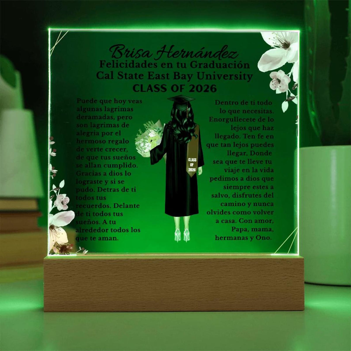 Personalised Graduation Gift Spanish, Graduation Plaque, Graduation Gift for Her, Daughter Graduation Gift for Granddaughter, Niece, Friend