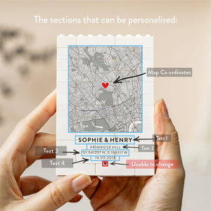 Where It All Began Map Gift, Personalised Couple Location Keepsake, Custom Coordinates Block, Anniversary Map Present, Wedding Location Gift