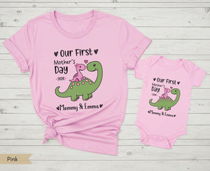 Our First Mothers Day Together Personalized Matching Mom and Baby Shirt Set Mommy and Me Outfits First Time Mom Gift 2026 Mommy and Me Shirt