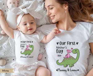 Our First Mothers Day Together Personalized Matching Mom and Baby Shirt Set Mommy and Me Outfits First Time Mom Gift 2026 Mommy and Me Shirt