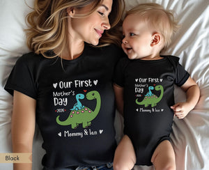 Our First Mothers Day Together Personalized Matching Mom and Baby Shirt Set Mommy and Me Outfits First Time Mom Gift 2026 Mommy and Me Shirt