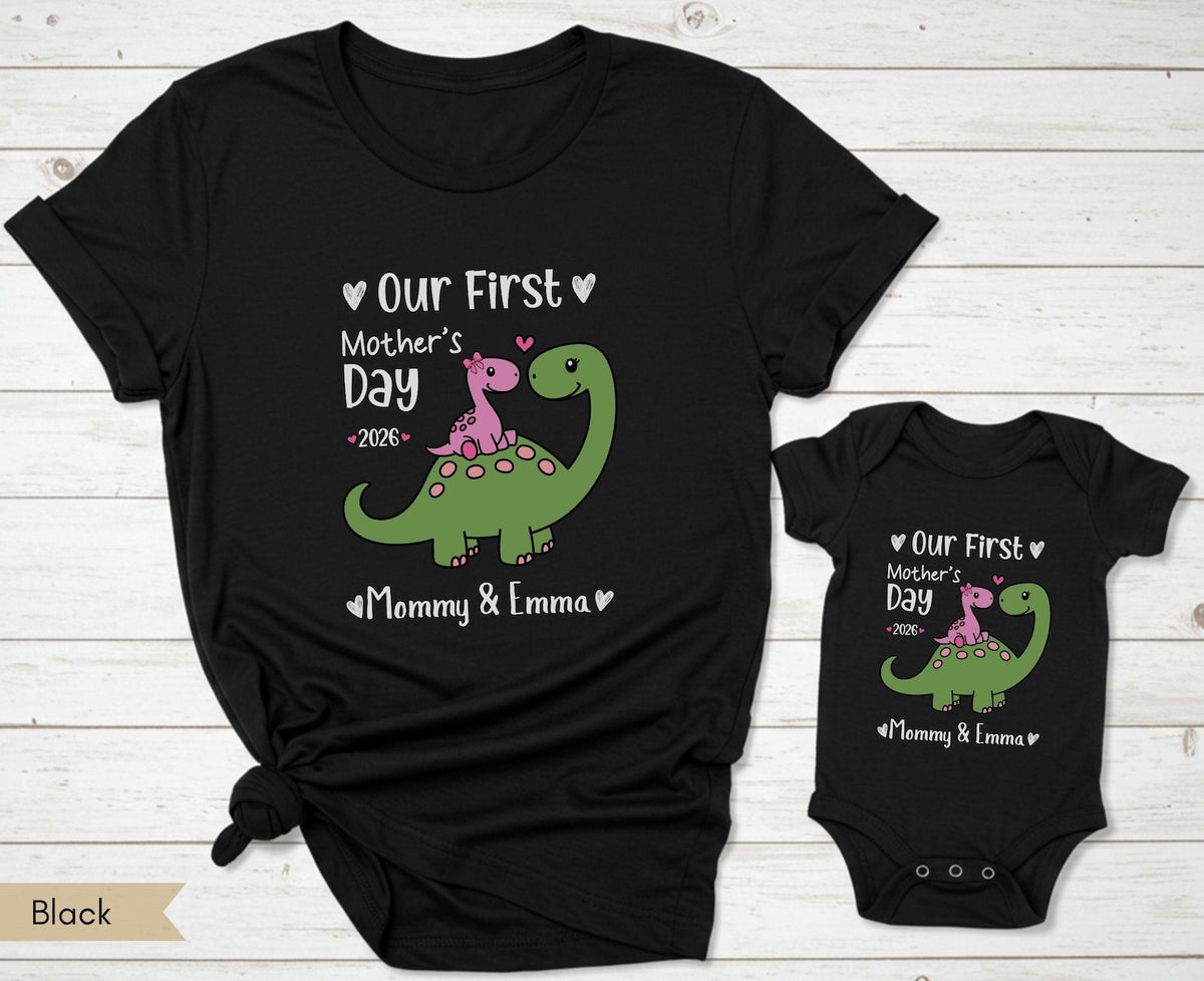 Our First Mothers Day Together Personalized Matching Mom and Baby Shirt Set Mommy and Me Outfits First Time Mom Gift 2026 Mommy and Me Shirt