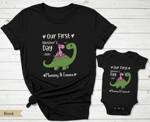 Our First Mothers Day Together Personalized Matching Mom and Baby Shirt Set Mommy and Me Outfits First Time Mom Gift 2026 Mommy and Me Shirt