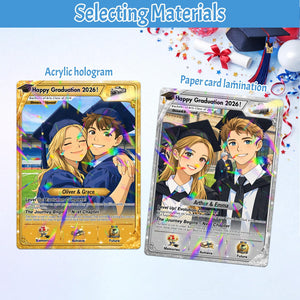 Personalized Poke Graduation Card, Custom Grad Portrait, Gift for Graduates, Class of 2026, College Grad Gift, Anime Graduation Card