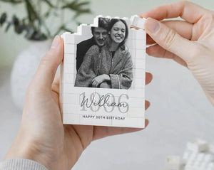 Personalised 30th Birthday Gift For Him, Custom Photo Building Block Keepsake, Mens Milestone Present