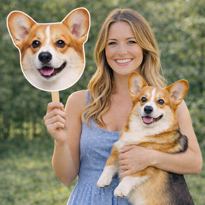 Custom Pet Big Head Cutout, Face on a Stick Photo Prop, Dog Cat Portrait for Wedding, Birthday Party, Bachelorette, Graduation Gift