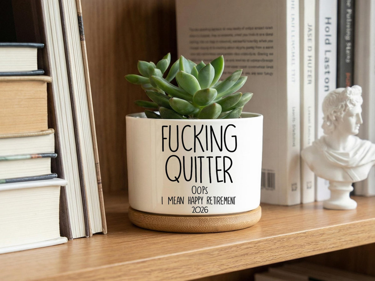 Funny Retirement Gift 2026, Retirement Planter For Coworker, Happy Retirement Succulent Pot