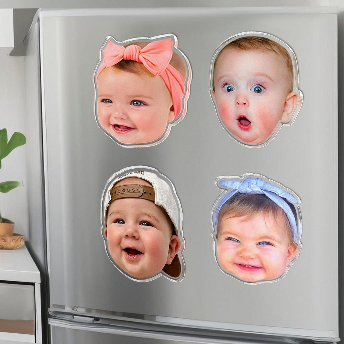 Personalized Baby Face Photo Magnet, Grandma Gift from Grandkids, Mothers Day Gift for Grandma