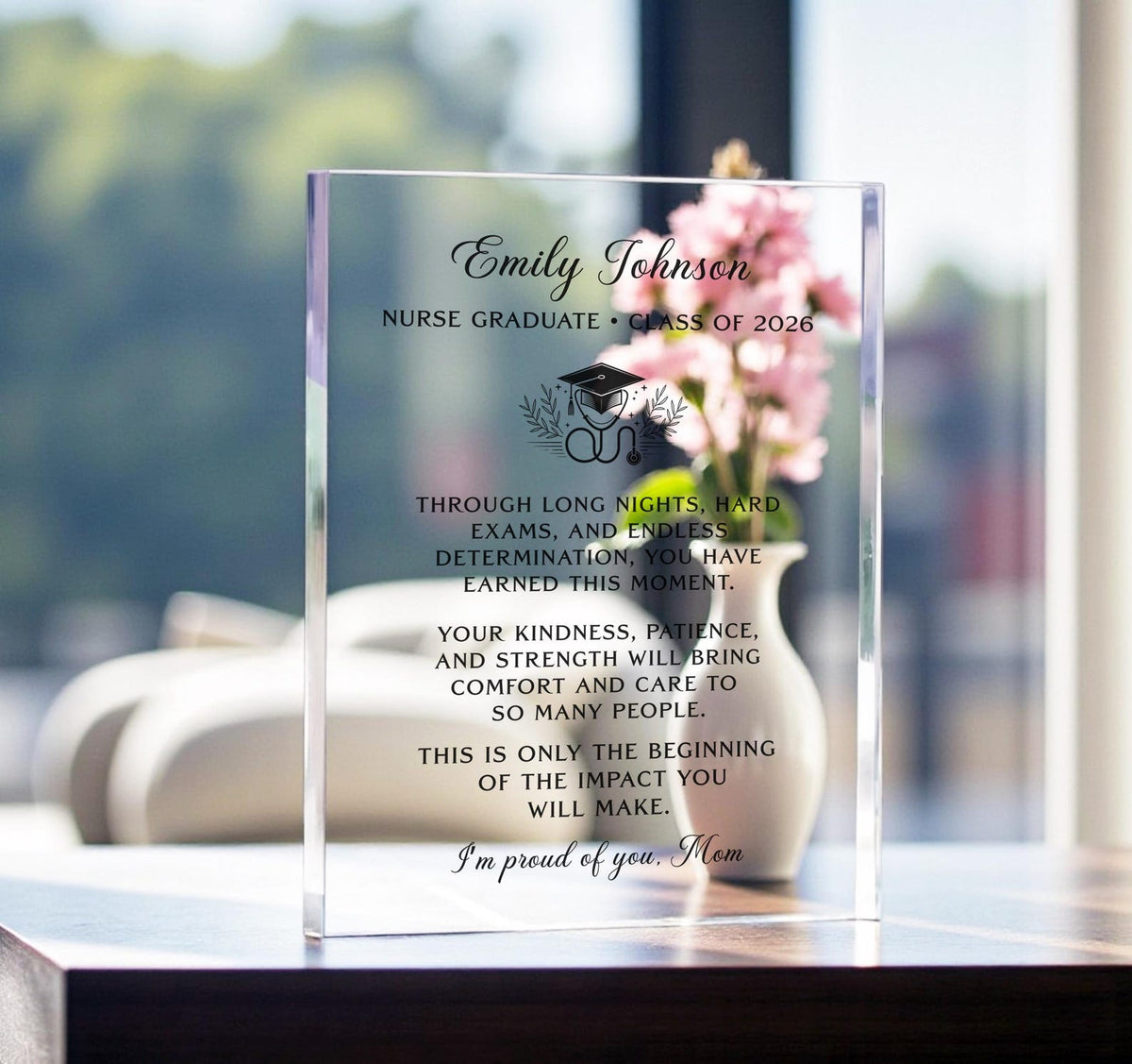 Personalized Nursing Graduate Acrylic Plaque, Nurse Graduation Gift, Custom Nurse Gift, Class of 2026 RN Gift, Nurse Appreciation Keepsake