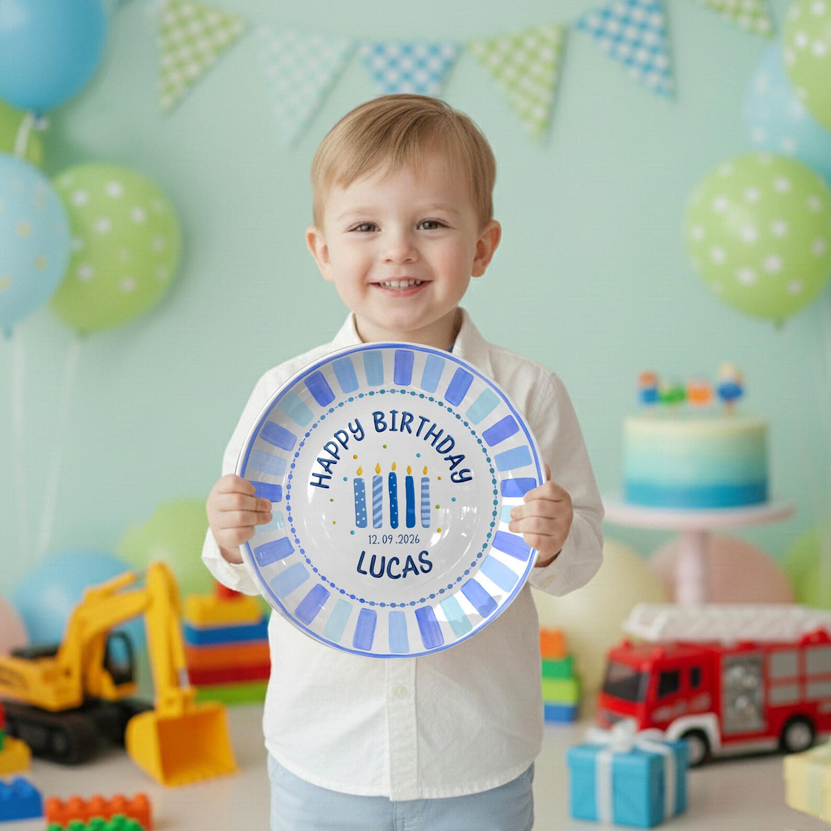 Personalized Birthday Boy Plate, Custom Ceramic Keepsake Plate, Food Safe Birthday Gift, Boys Birthday Decor, Custom Name Plate