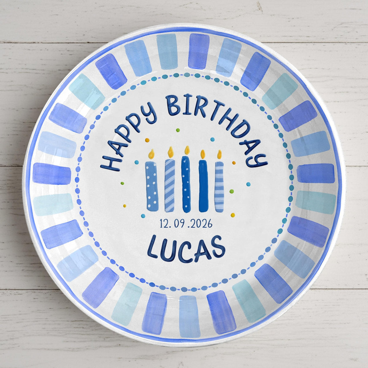 Personalized Birthday Boy Plate, Custom Ceramic Keepsake Plate, Food Safe Birthday Gift, Boys Birthday Decor, Custom Name Plate