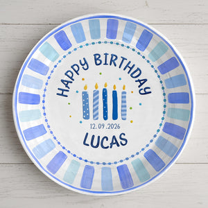 Personalized Birthday Boy Plate, Custom Ceramic Keepsake Plate, Food Safe Birthday Gift, Boys Birthday Decor, Custom Name Plate