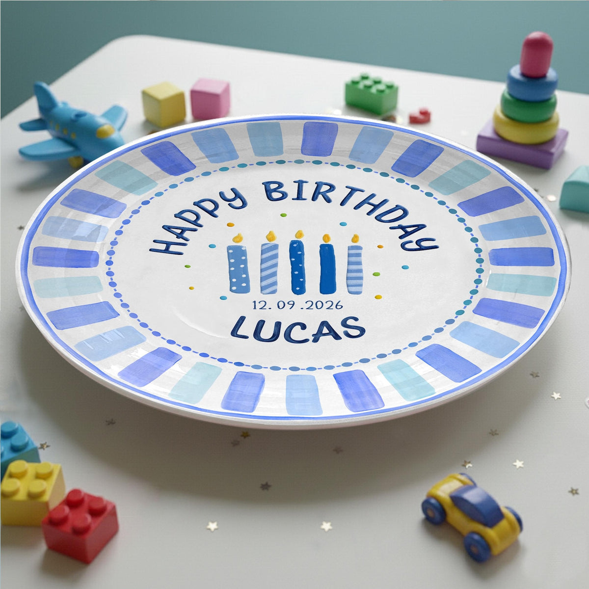 Personalized Birthday Boy Plate, Custom Ceramic Keepsake Plate, Food Safe Birthday Gift, Boys Birthday Decor, Custom Name Plate