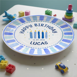 Personalized Birthday Boy Plate, Custom Ceramic Keepsake Plate, Food Safe Birthday Gift, Boys Birthday Decor, Custom Name Plate
