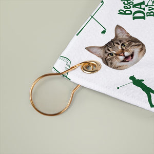 Personalized Kids Photo Golf Towel for Dad, Pet Photo Towel, Best Dad By Par Towel, Fathers Day Gift for Golf Dad