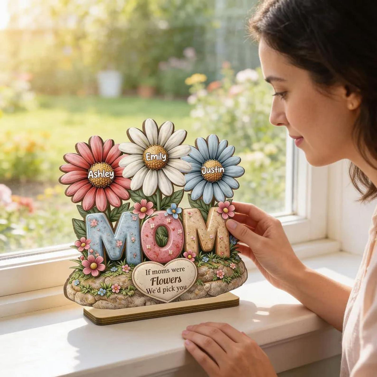 Personalized Mom s Garden Wooden Plaque Custom Kids Names Gift Mother s Day Gifts