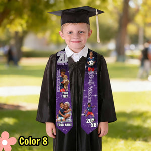 Personalized Kids Graduation Stole, Custom Photo Preschool Kindergarten Sash, Class of 2026 Keepsake