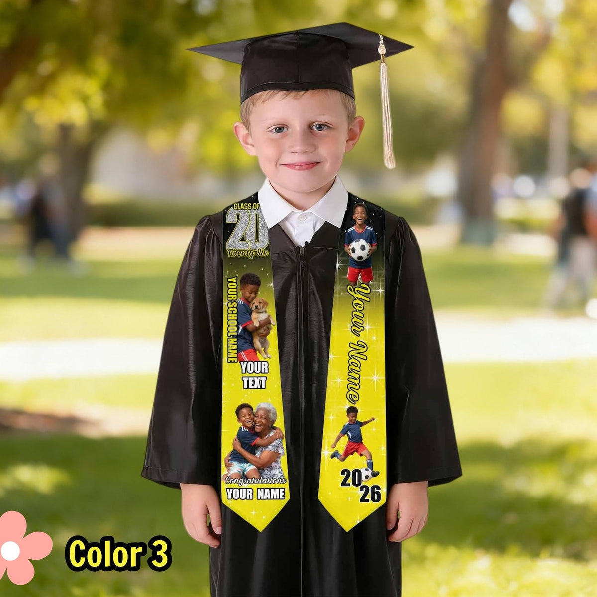 Personalized Kids Graduation Stole, Custom Photo Preschool Kindergarten Sash, Class of 2026 Keepsake