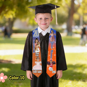 Personalized Kids Graduation Stole, Custom Photo Preschool Kindergarten Sash, Class of 2026 Keepsake