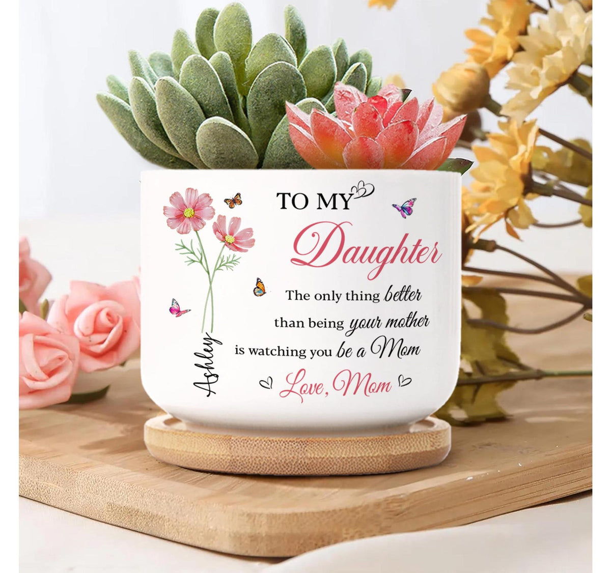 Mother Daughter Plant Pot, The Only Thing Better Than Your Mother, Custom Daughter Plower Pot, Mother's Day Gift for Daughter, New Mom Gift
