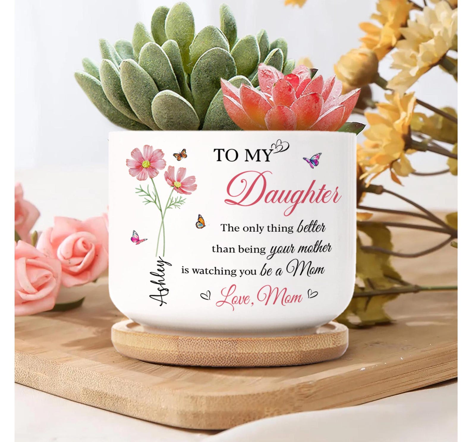 Mother Daughter Plant Pot, The Only Thing Better Than Your Mother, Custom Daughter Plower Pot, Mother's Day Gift for Daughter, New Mom Gift