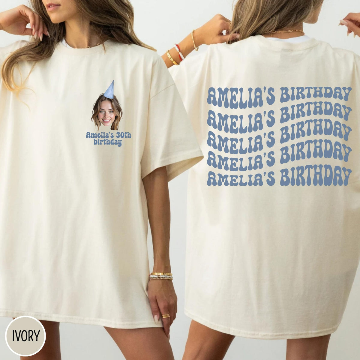 Custom Face Birthday Shirt, Personalized Photo Party Tee, Funny Group Birthday Shirts, Custom Photo Face Shirt, 30th Birthday T-Shirt