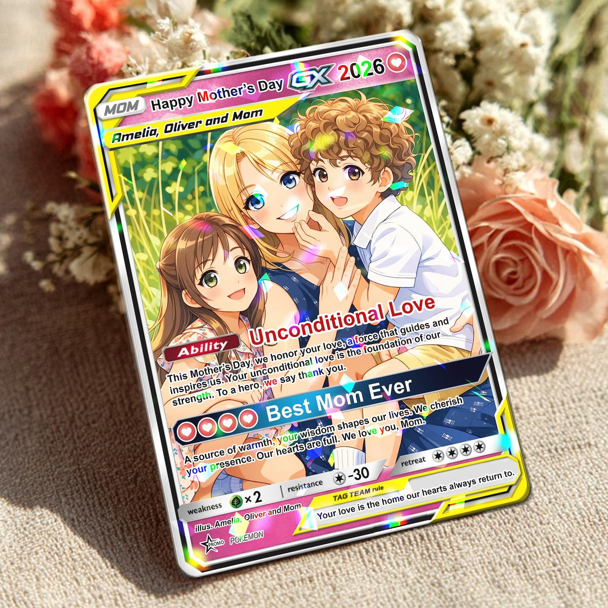 Personalized Acrylic Trading Card 2026: Custom Anime Mom & Kids Mother s Day Gift