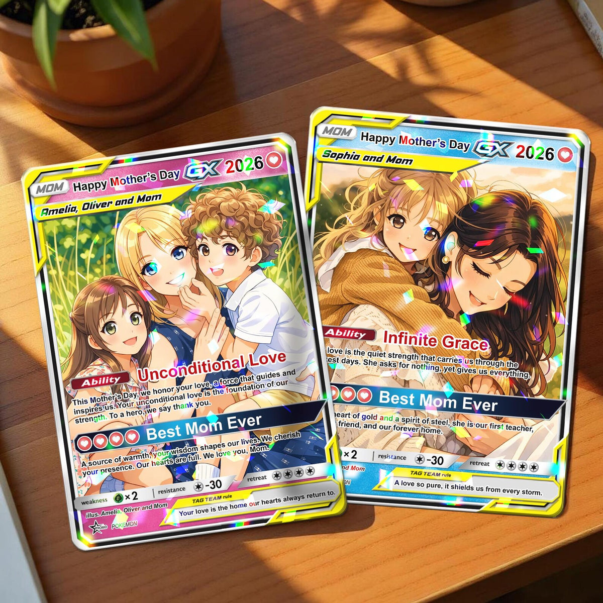 Personalized Acrylic Trading Card 2026: Custom Anime Mom & Kids Mother s Day Gift