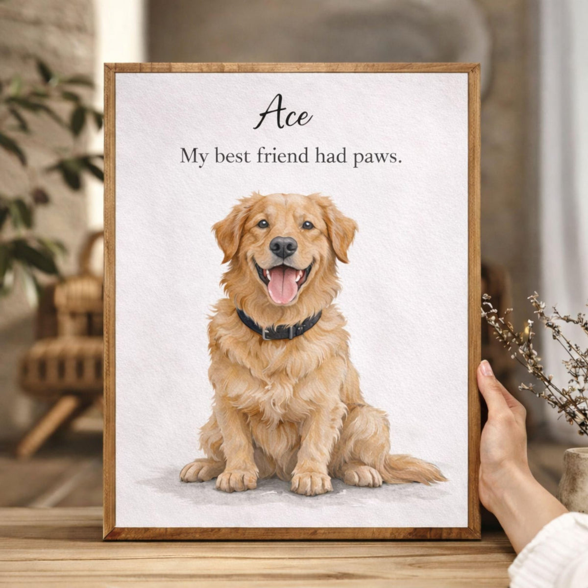 Custom Dog Memorial Poster Canvas from Photo Dog Remembrance Gift