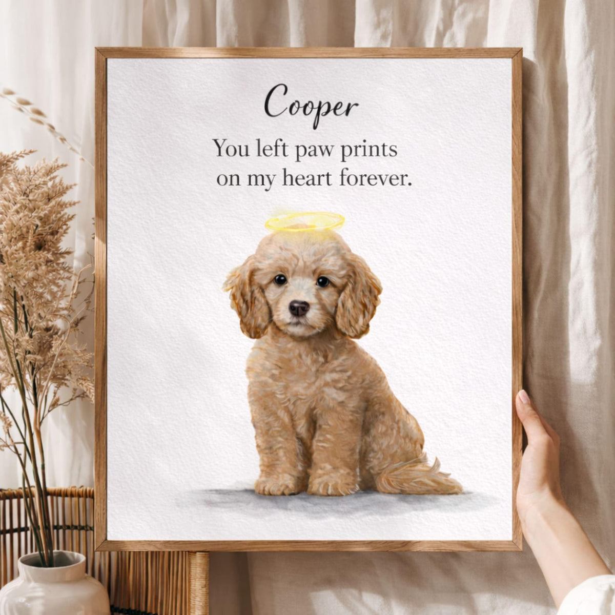 Custom Dog Memorial Poster Canvas from Photo Dog Remembrance Gift