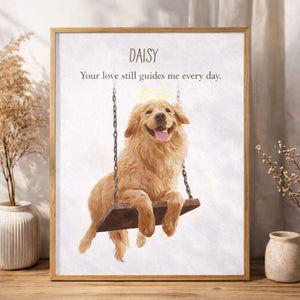 Custom Dog Memorial Poster Canvas from Photo Dog Remembrance Gift