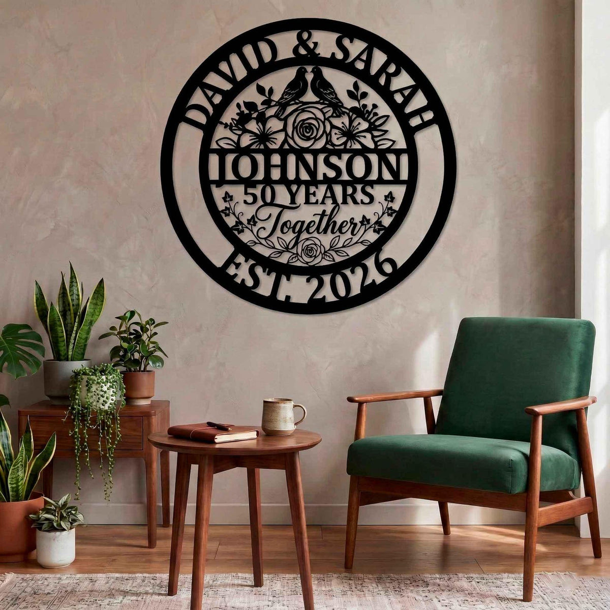 Personalized Anniversary Metal Sign, 6th 50th 60th Anniversary Gift, Wedding Year Decor