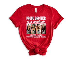 Custom Proud Senior Shirt, Proud Family Of A Graduate 2026 Shirts, Cute Grad Squad Shirts, Family Graduation Shirts with Custom Photos
