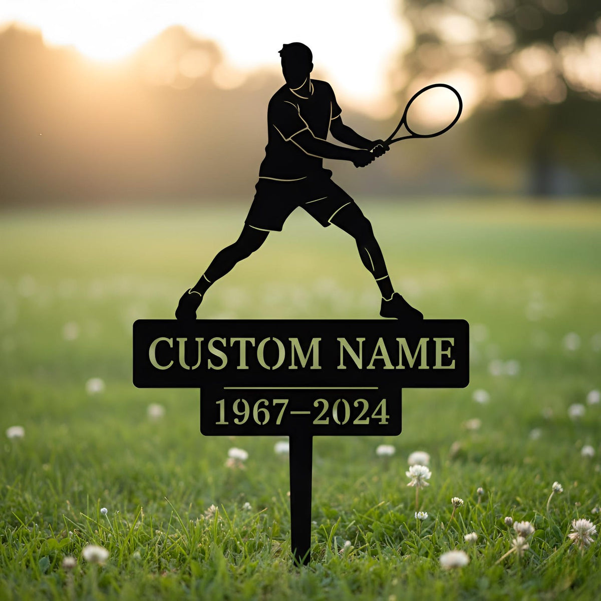 Personalized Tennis Memorial Garden Stake, Custom Name Grave Marker, Tennis Player Memorial Sign, Sympathy Gift, Outdoor Remembrance Decor