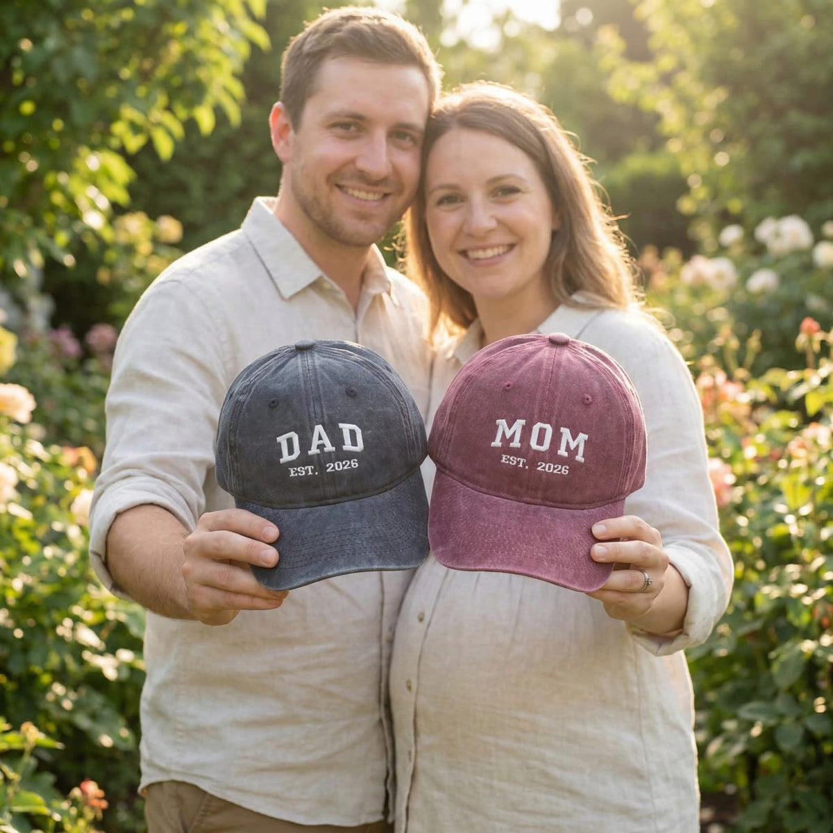 Personalized Dad Mom Embroidered Hat, Custom Est Year Baseball Cap, Vintage Baseball Cap for New Parents Gifts, Father's/Monther's Day Gift