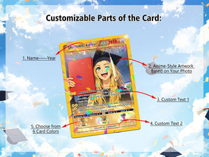 Personalized Pok mon Graduation Card, Custom Anime Photo Grad Gift, Gamer Graduation Card, Class Of 2026 Keepsake, Graduation Gift for Him