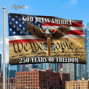 250 Years Freedom USA Flag, 1776 2026 Eagle Betsy Ross Grommet Flag, Multiple Style American History Patriotic Banner, Outdoor Wall Decor